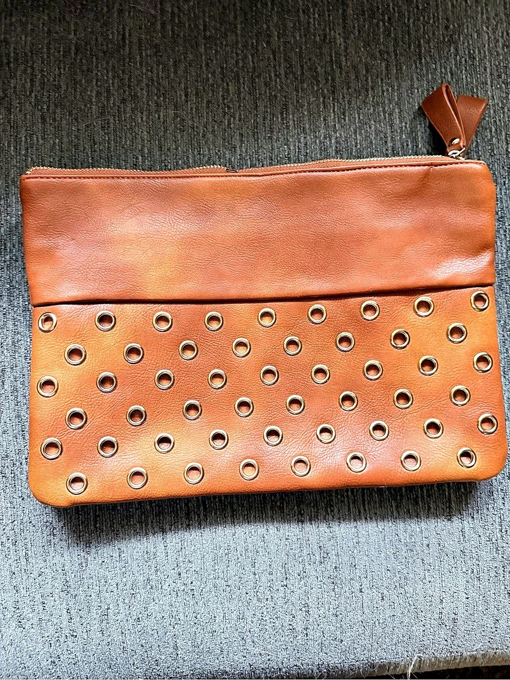 Chico's Studded Leopard Wristlet Clutch in Brown